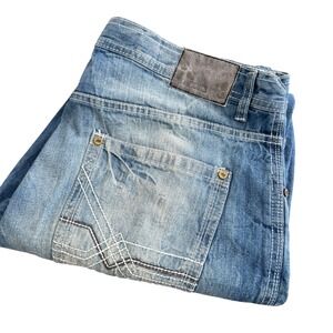 MECCA Mens W40XL32‎ Blue Wash Denim Jeans Cotton Straight Fit Y2K